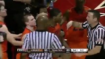 Marcus Smart (Oklahoma State Guard) Pushes/Shoves A Tech Fan, must see!