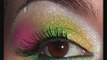 bright summer yellow,green + pink makeup tutorial