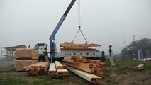 住宅 木工事① 構造材搬入