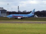 DONCASTER AIRPORT (UK)  THOMSON B737 TAKE OFF @ ROBIN HOOD