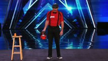 Grandpa Show  Blindfolded Stuntman Performs with Chainsaw - America's Got Talent 2015