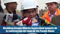 Alcaldesa de Lima inspecciona avances de la construcción del túnel de Vía Parque Rímac