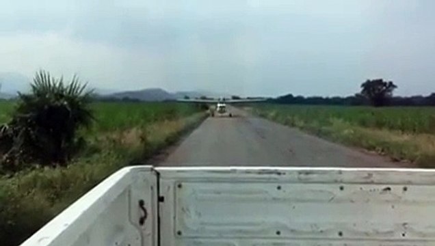Survives emergency landing, Crashes on take off