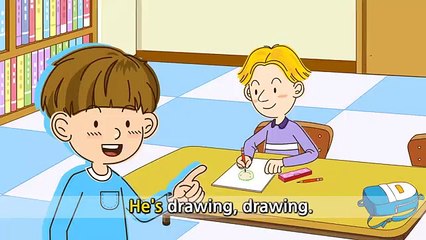 What are you doing? - What is he doing? - English song for Kids - Let's sing (Listen and Repeat)