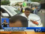 Presidente correa visitó sede de Alianza PAIS en Guayaquil