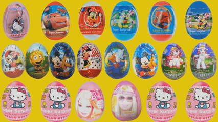 20 Kinder Super Surprise Eggs Disney Hello Kitty My Little Pony Mickey Mouse Spiderman  my video