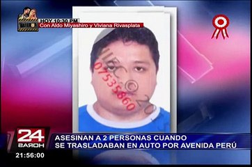 SMP: asesinan a dos personas cuando se trasladaban en auto por avenida Perú