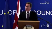 David Cameron vetoes against EU-wide treaty