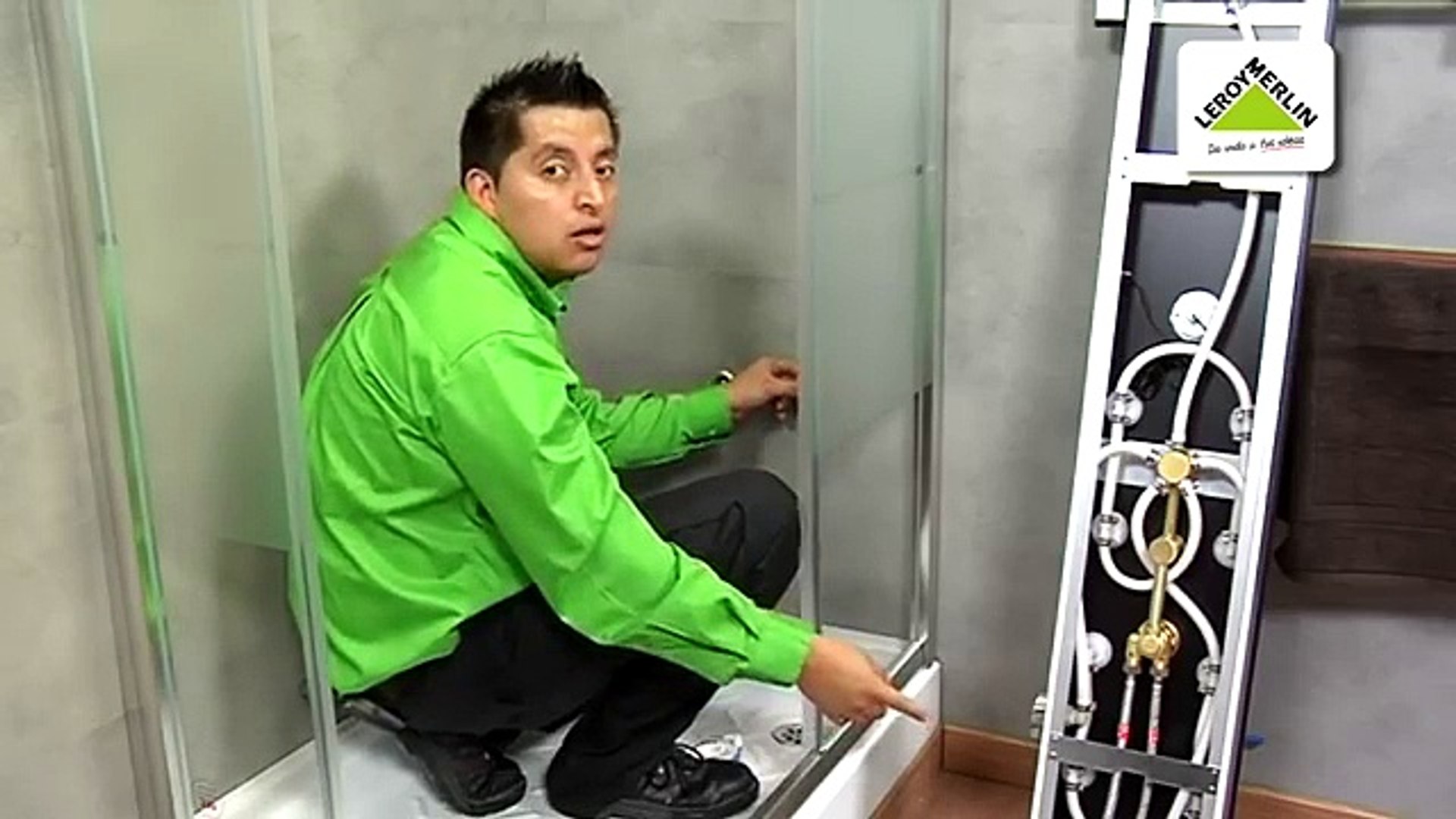 Cambiar un grifo de ducha por una columna de hidromasaje (Leroy Merlin) -  video Dailymotion