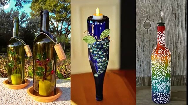 Picture Collection Of Home Decor Ideas With Diy Glass Bottle Art | Painted Diy Bottle Collection