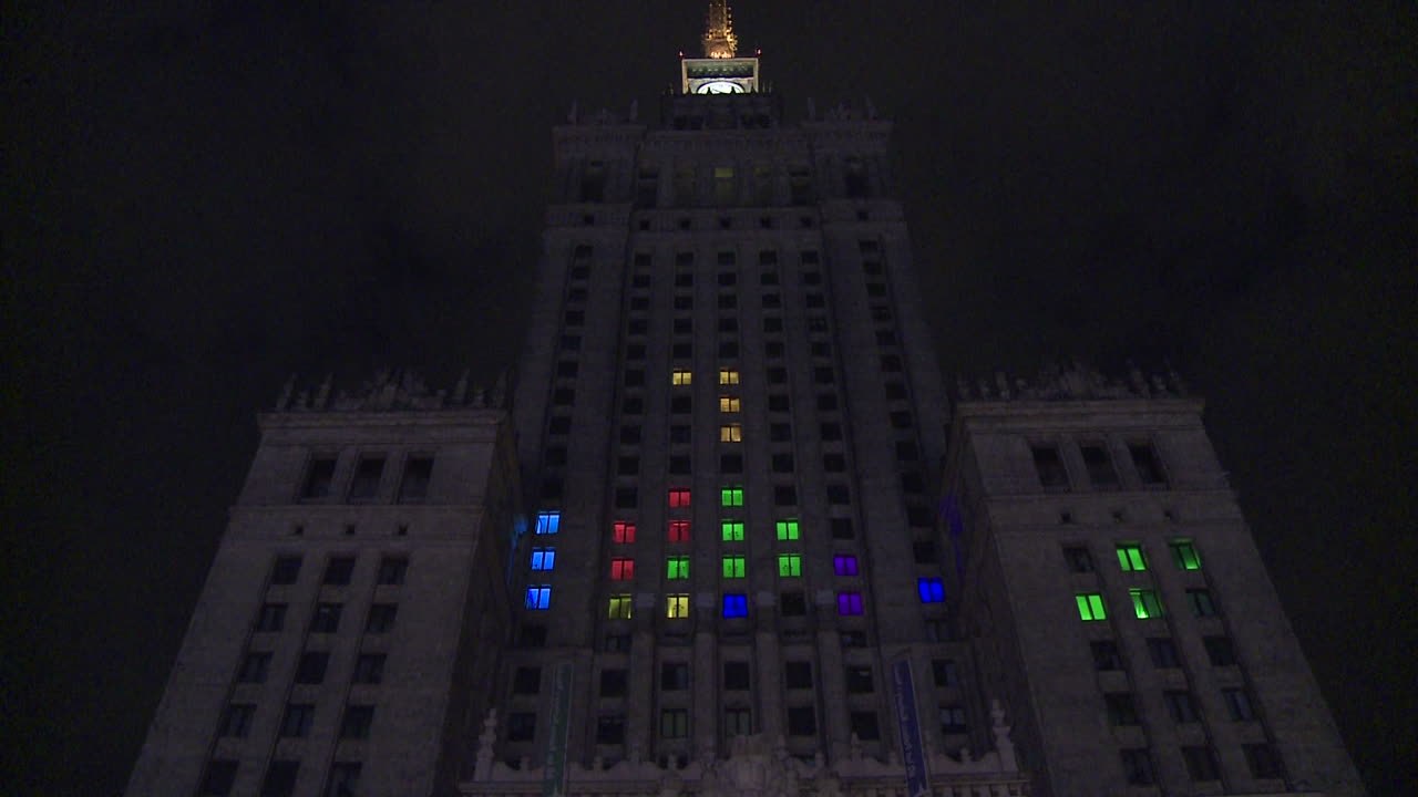 Giant Tetris Game Played on the Windows of Polish Building