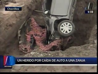 ¿Por qué este auto terminó enterrado en una calle de Chorrillos? [Video]