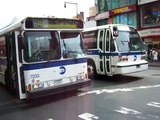 MTA Bus Company: Orion V CNG 7233 & 1991 TMC RTS-06 8127 at Flushing