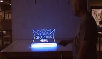 Glowing edge lit acrylic sign base holders