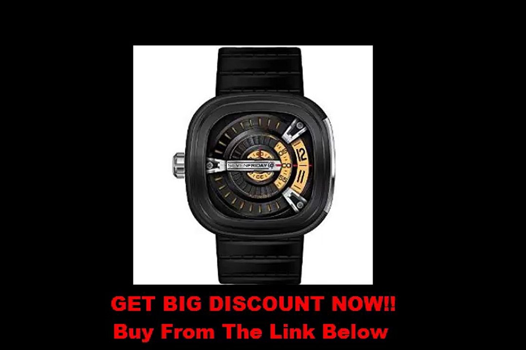BEST BUY Seven Friday M2-1 Automatic Ion Plated Stainless Steel Case Black Calfskin Mineral Men's Watch
