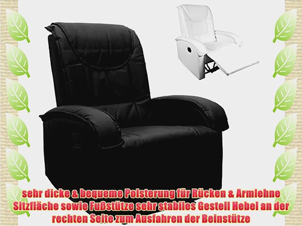 TV Sessel aus echtem Leder Fernsehsessel Relaxsessel mit ausklappbarer Fu?st?tze bequeme Polsterung