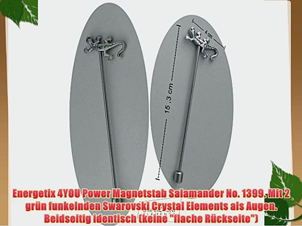 Power Magnet Wasserstab Salamander mit Swarovski Crystals - Energetix 4YOU - Powerstab 15 cm
