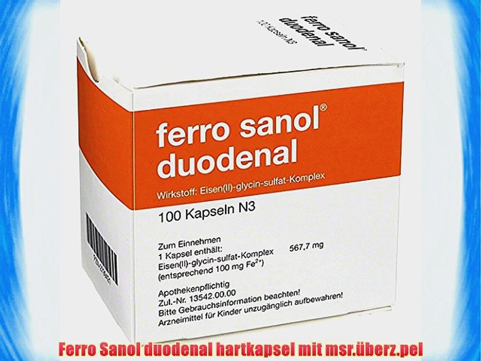 Ferro sanol duodenal hartkapsel mit msr.?berz.pel