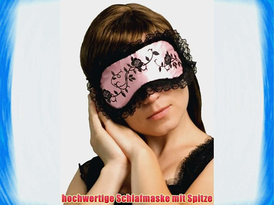 Lace Roses Schlafmaske mit Spitze mit K?hlkissen/Coolpack schwarz/rosa