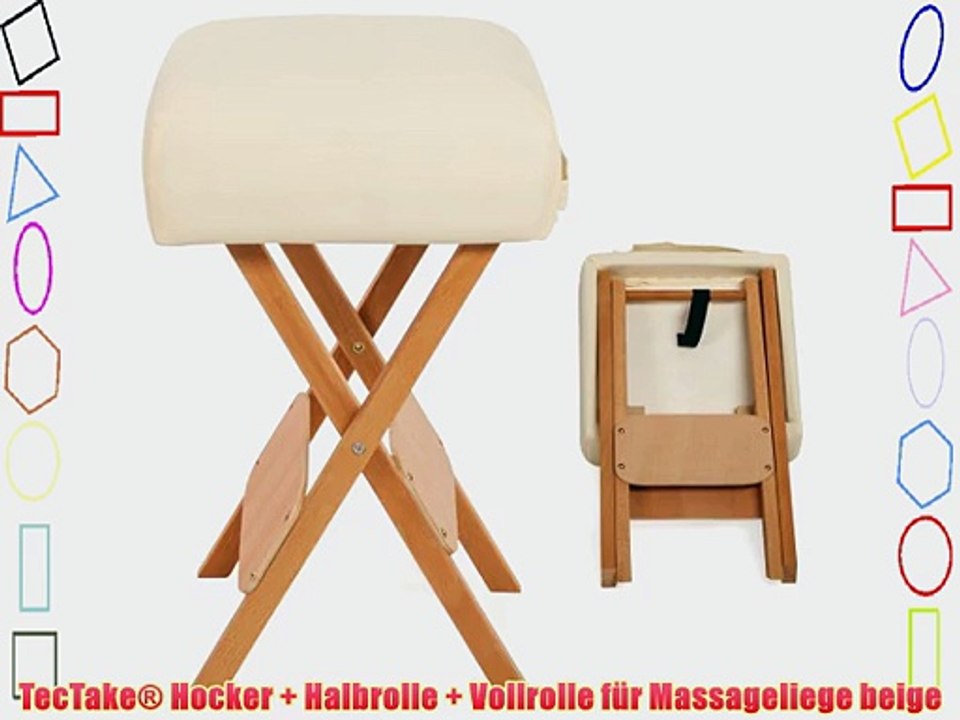 Tectake? hocker   halbrolle   vollrolle f?r massageliege beige