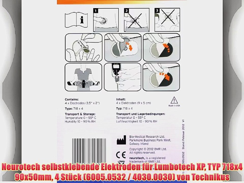 Neurotech selbstklebende Elektroden f?r Lumbotech XP TYP 718x4 90x50mm 4 St?ck (6005.0532 /