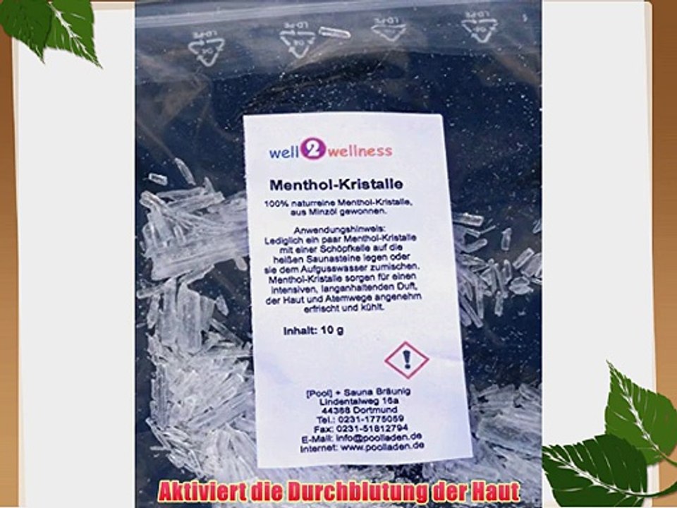 Saunaaufguss Konzentrate Set 'Klassik   Wellness' 12 x 125 ml Fl.   10 g Mentholkristalle -