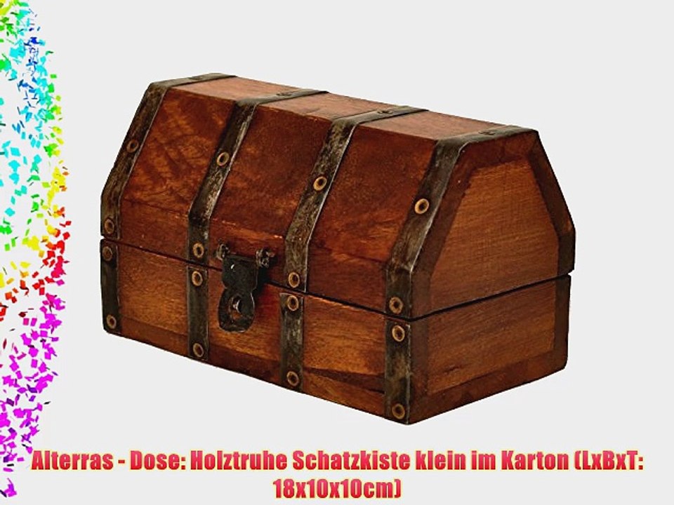 Alterras - Dose: Holztruhe Schatzkiste klein im Karton (LxBxT: 18x10x10cm)