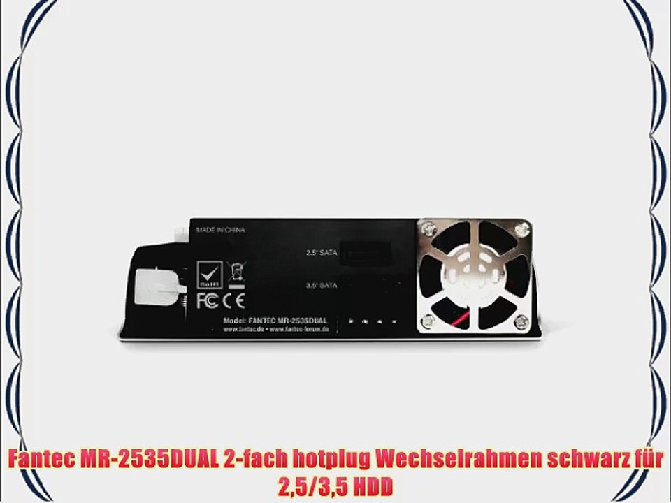 Fantec mr-2535dual 2-fach hotplug wechselrahmen schwarz f?r 25/35 hdd