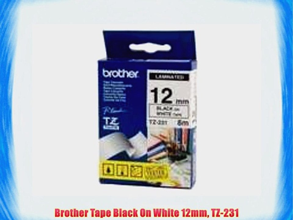 Brother Tape Black On White 12mm TZ-231