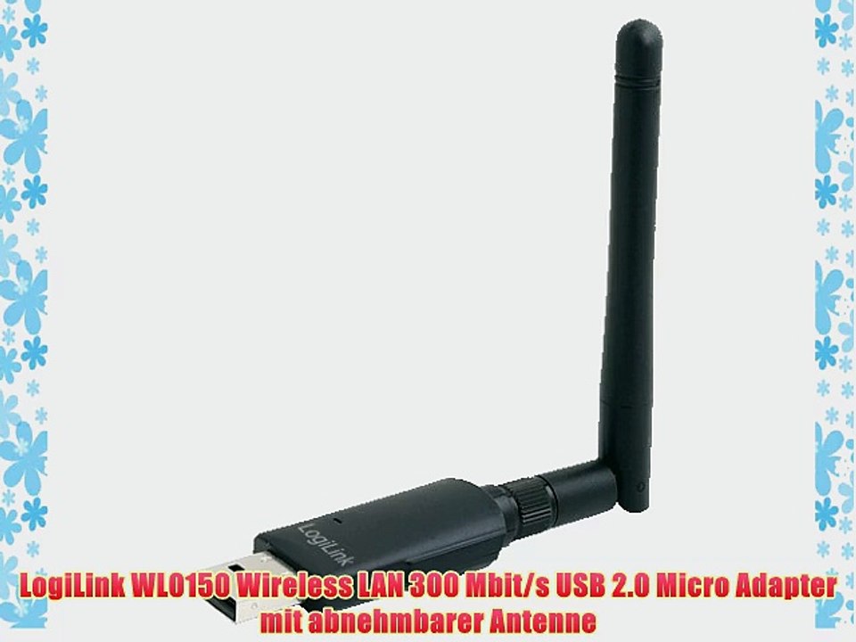 LogiLink WL0150 Wireless LAN 300 Mbit/s USB 2.0 Micro Adapter mit abnehmbarer Antenne