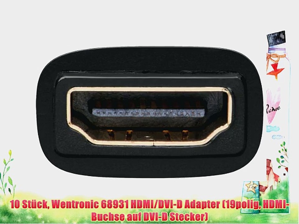 10 St?ck Wentronic 68931 HDMI/DVI-D Adapter (19polig HDMI-Buchse auf DVI-D Stecker)