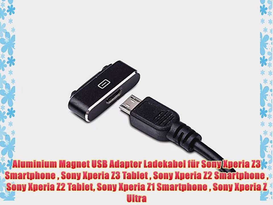 Aluminium Magnet USB Adapter Ladekabel f?r Sony Xperia Z3 Smartphone  Sony Xperia Z3 Tablet