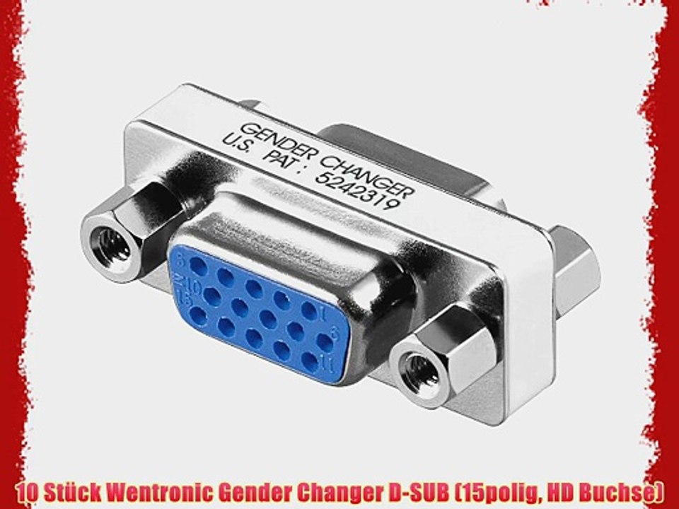 10 St?ck Wentronic Gender Changer D-SUB (15polig HD Buchse)