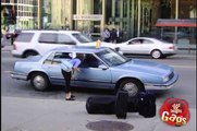 JFL Prank: Suitcase bolted to sidewalk