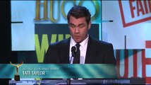 The Help's Tate Taylor accepts the 2012 WGAW Paul Selvin Award from Viola Davis & Octavia Spencer