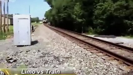 This Limo Gets Nailed By A 10K Tonne Freight Train