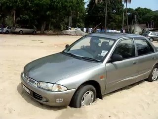 Car stuck in sand - Langkawi!!