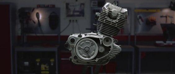Timelapse of motorcycle engine being sanded away 1mm at a time