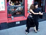 Gabriel Robins dances impromptu tango in a street of Buenos Aires