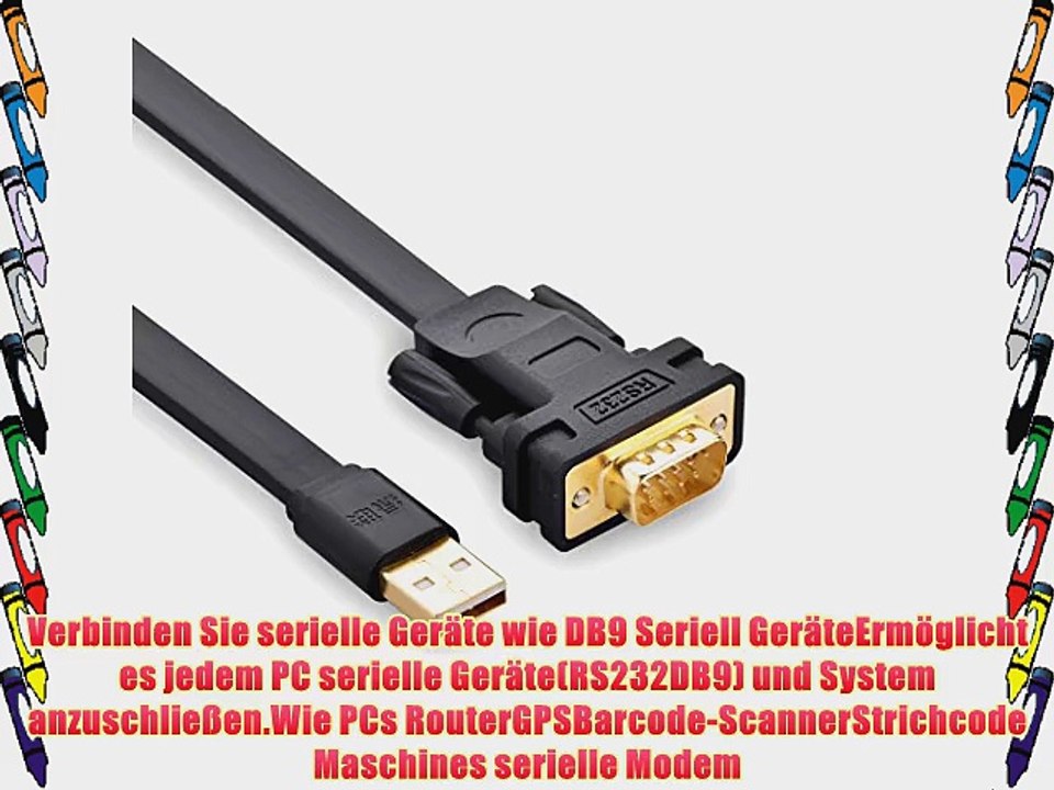Ugreen USB auf RS232 Seriell Adapter Konverter Kable/USB-Seriell USB - A/ Stecker - DB9 Serie