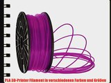 PLA Filament f?r 3D Drucker Printer 175mm 30mm je 1KG verschiedene Farben (Lila 1.75mm)