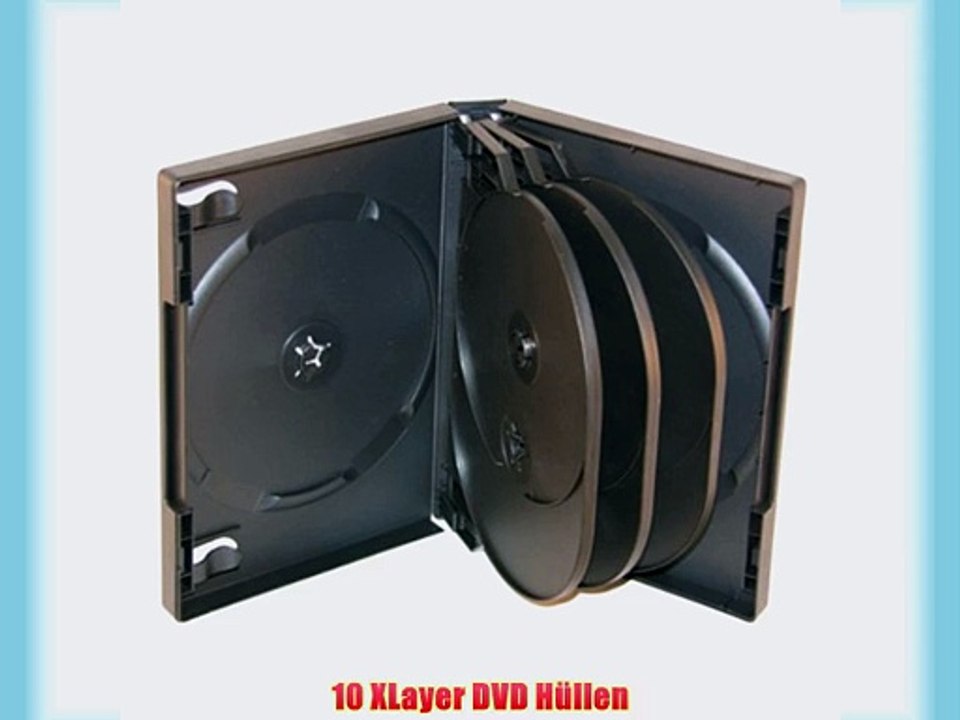 10 XLayer 8fach 8er DVD CD Box H?llen black