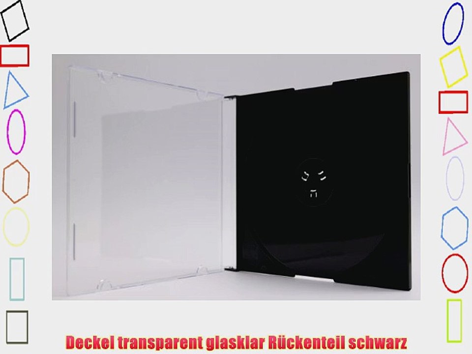 Tillmann Media CD-H?llen Slimcase 5 mm f?r 1 CD/DVD Deckel transparent R?ckenteil schwarz Kartoninhalt: