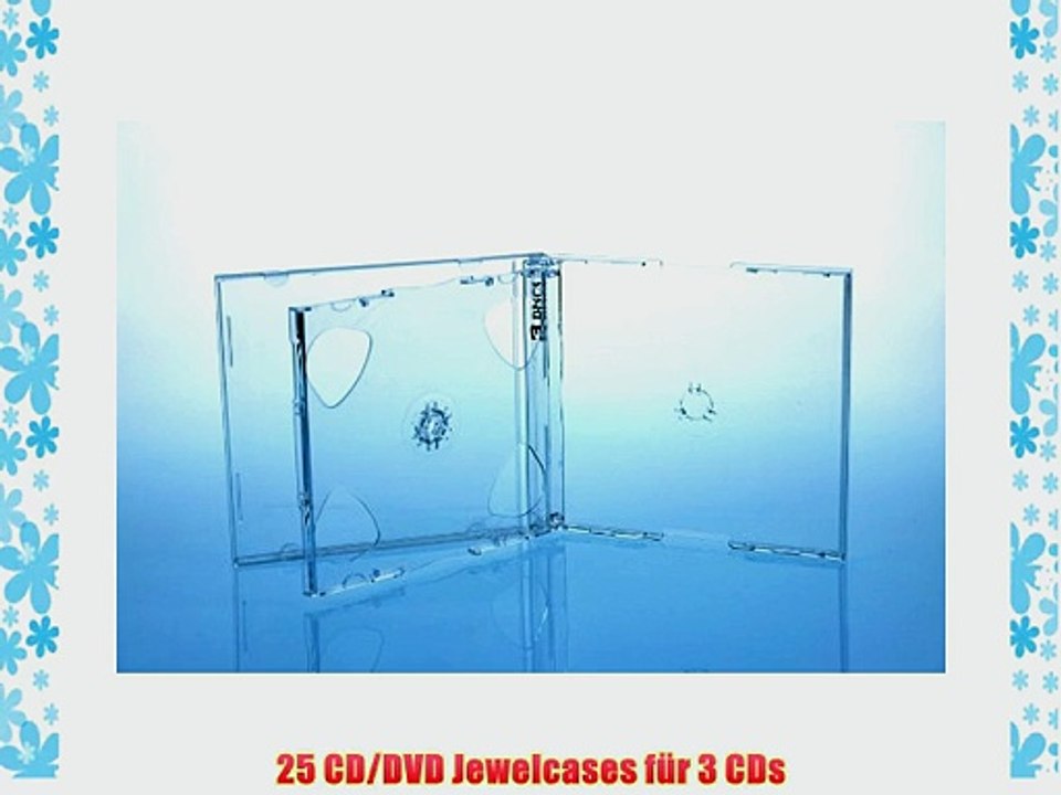 25 CD/DVD Jewelcase 3fach 3er / H?llen f?r 3 Disc / glasklar/transparent