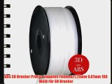 ABS 3D Drucker Printer Supplies Filament 1.75mm 007mm 1KG Wei? F?r 3D Drucker
