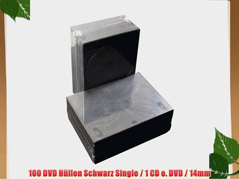 100 DVD H?llen Schwarz Single / 1 CD o. DVD / 14mm