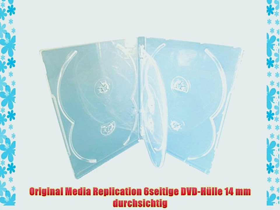 Media Replication CD / DVD / BLU RAY 6seitige DVD-H?lle f?r 6 Scheiben 14 mm durchsichtig (100er-Packung)