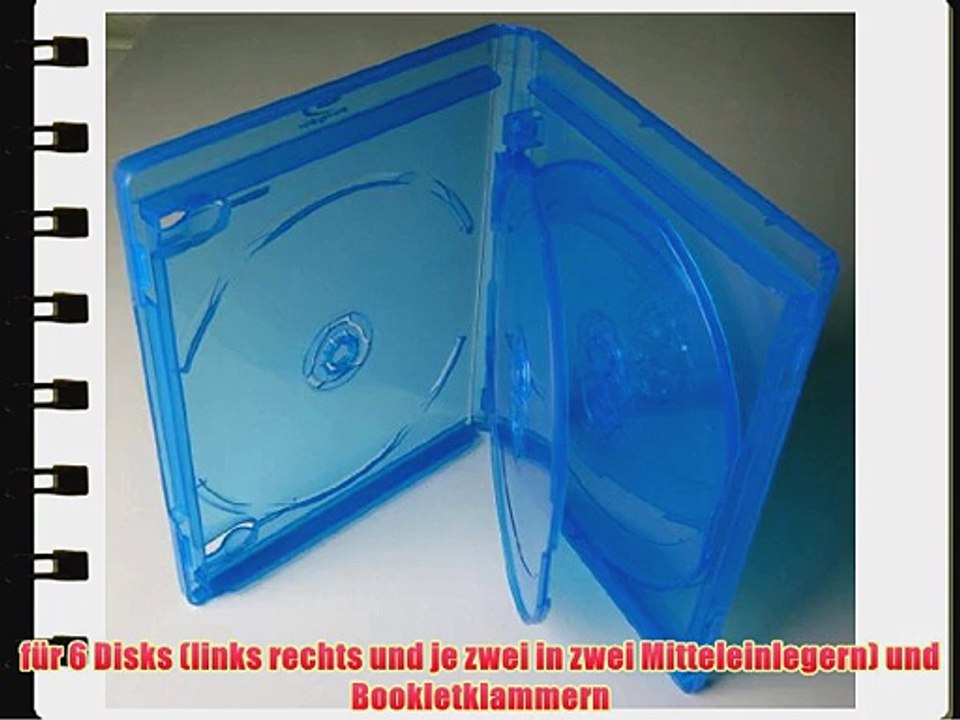 Kronenberg24 Profi Blu Ray H?llen 6fach 15mm blau transparent - 10 St?ck