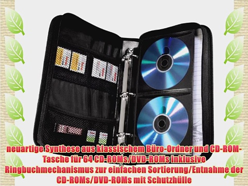 Hama Office Wallet 64 CD-Tasche im B?ro-Ordner Design f?r bis zu 64 CDs blau / schwarz