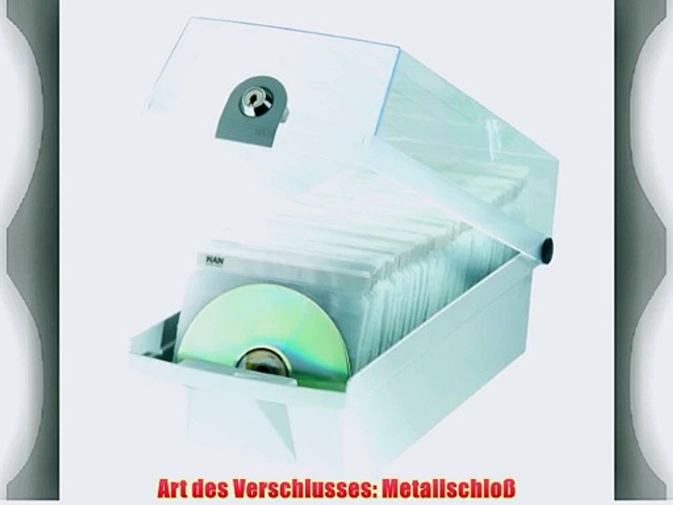 HAN 9260-11 CD-Box M?X 60 f?r 60 CD/DVDs abschlie?bar lichtgrau